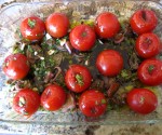 Tomato Time Tomatoes all ready to roast in the oven