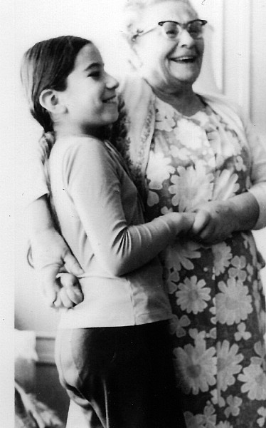 Beth and her grandma in a hug