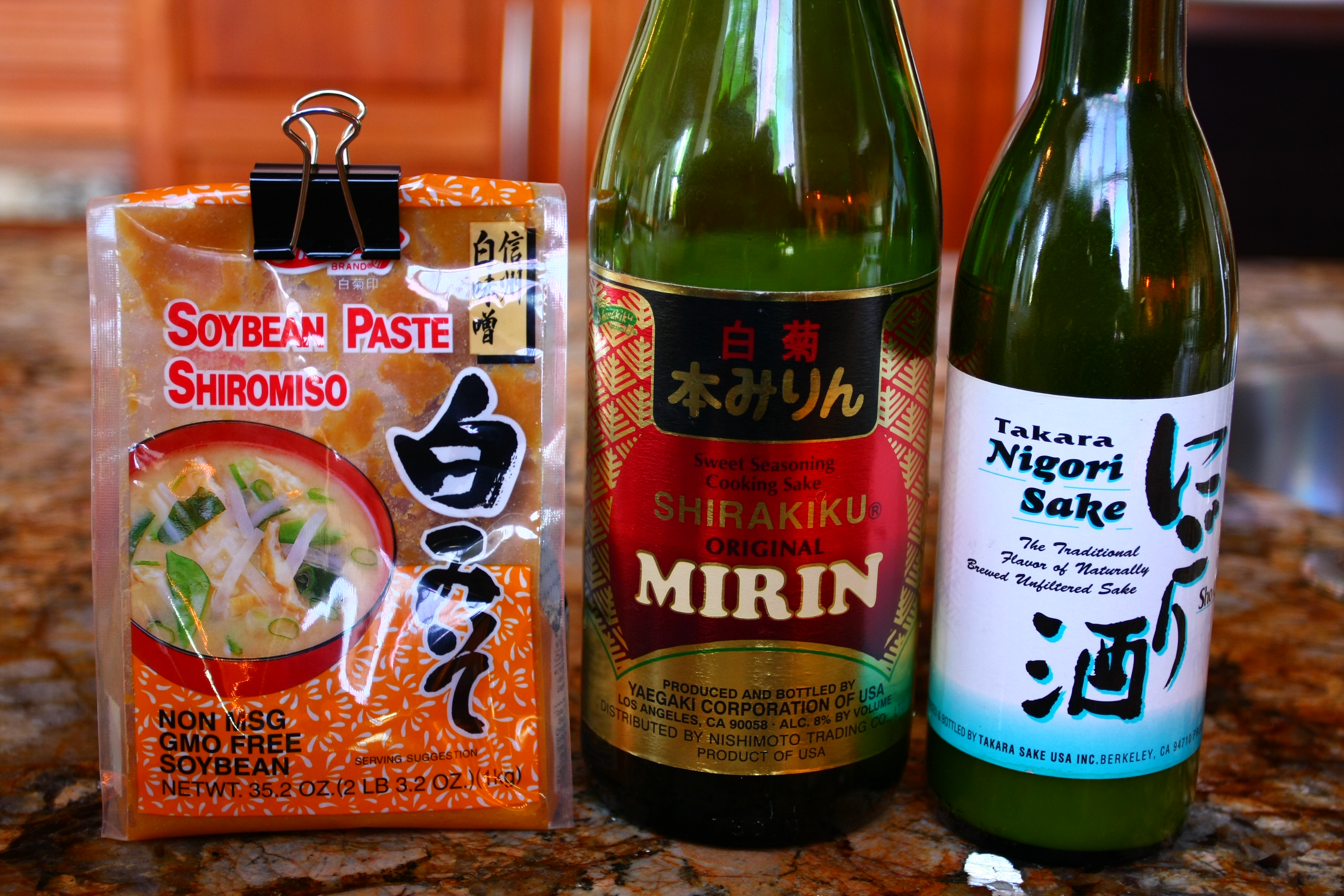 Ingredients for making Miso marinated Cod. 