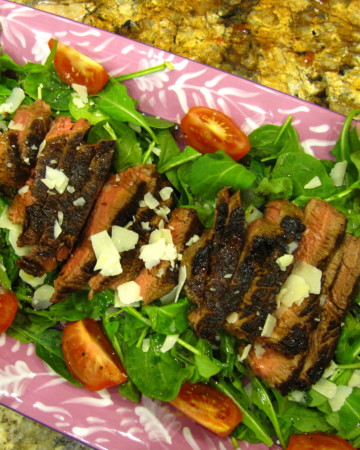 steak and arugula salad