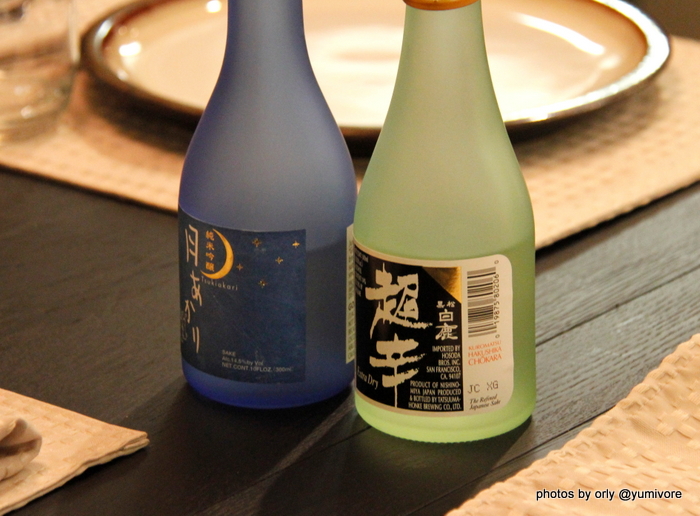 2 bottles of sake for steamed clams.