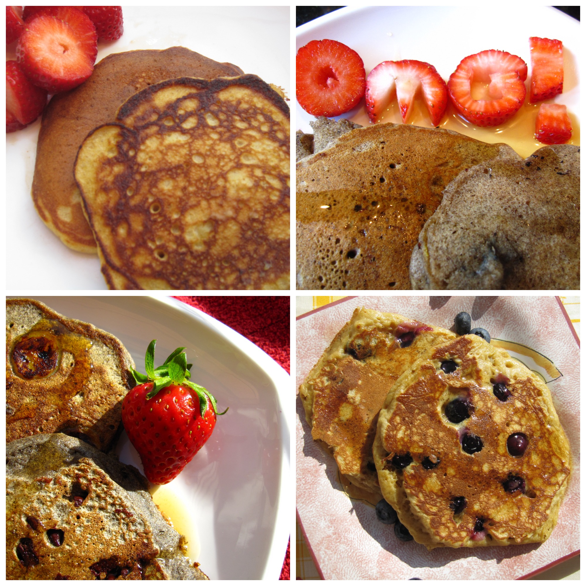 A collage of different pancake recipes.