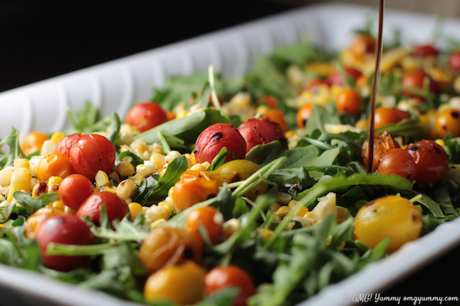 Blistered Tomato Corn And Arugula Salad Omg Yummy