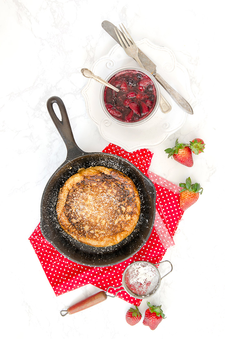 matzo meal pancake in frying pan ready to eat