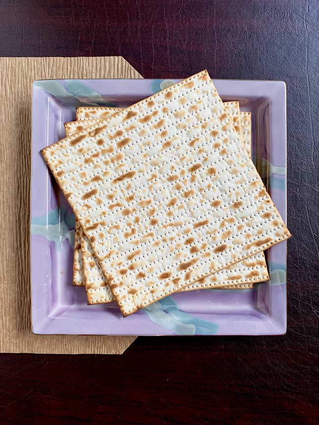 boards of matzo on passover matzo plate