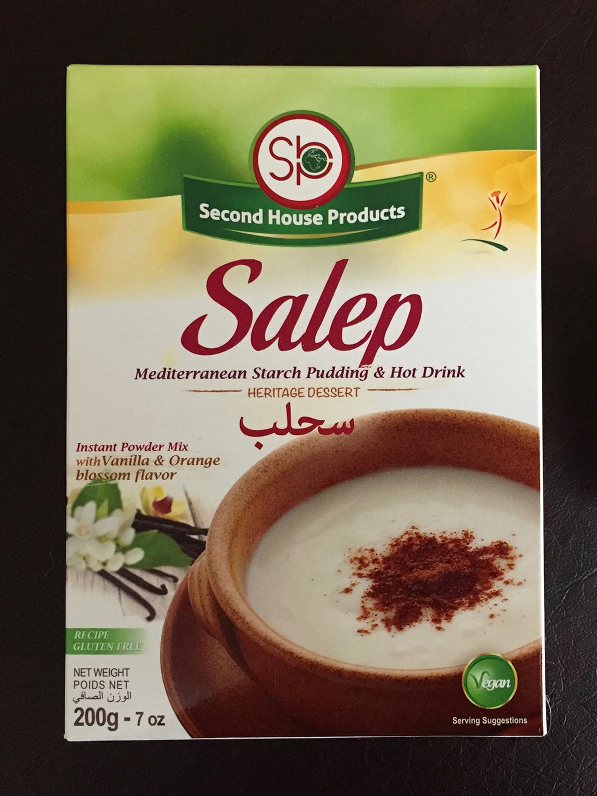 Box of salep - a Middle Eastern drink.