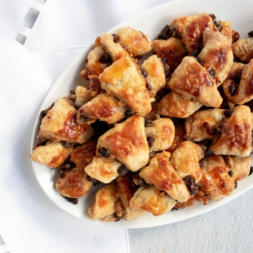 baked rugelach on a white plate