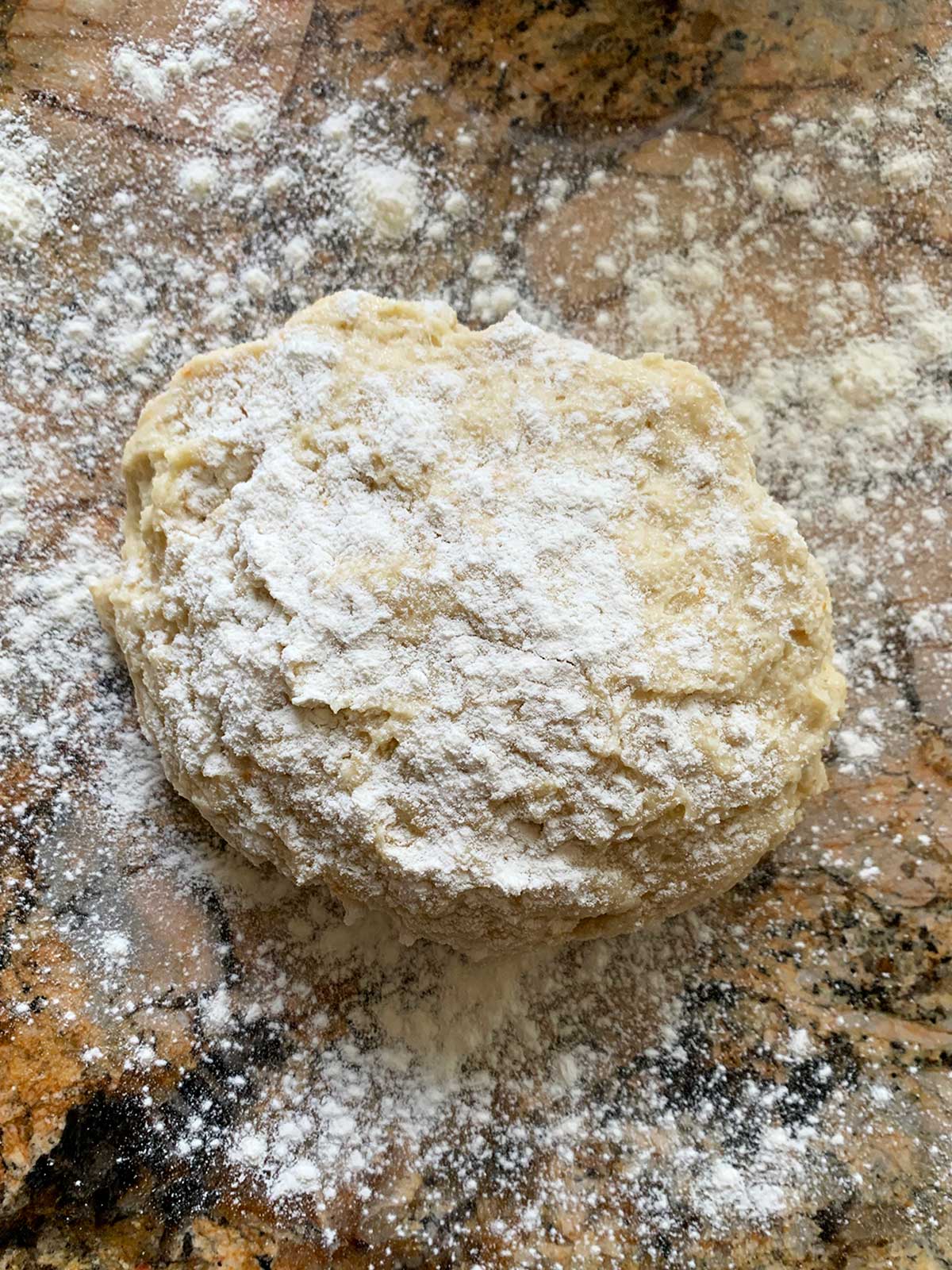 Soufganiyot dough ready to knead.