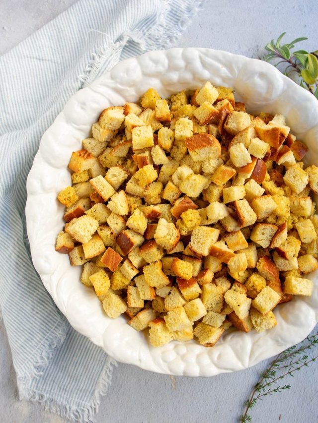Homemade Bread Cubes for Stuffing Story