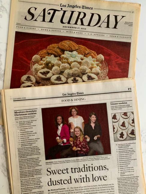 Photo of the LA Times hard copy showing the cookie winners in 2016.